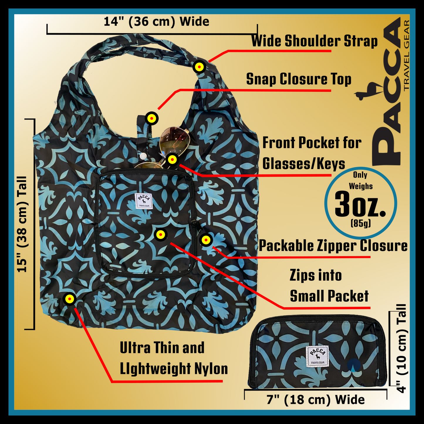 Packable Travel Tote Bag